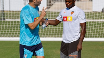 Baraja, durante un entrenamiento.