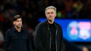 Soccer Football - Ligue 1 - Paris St Germain v Olympique Lyonnais - Parc des Princes, Paris, France - April 19, 2026 Paris St Germain coach Luis Enrique REUTERS/Stephanie Lecocq