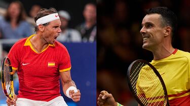 Rafa Nadal y Roberto Bautista, con el equipo de Espa?a.