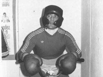 El boxeador zaragozano durante un entrenamiento.