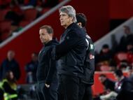 Pellegrini, durante el partido.