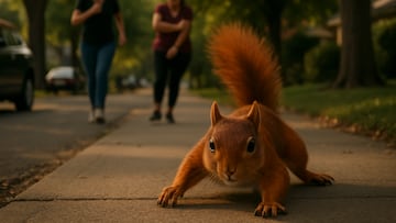 Angry squirrel - artist's impression