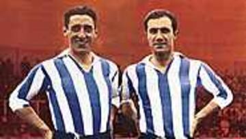 DE 1931 A 2001. Ciriaco (izquierda) y Quincoces (derecha), formaban pareja defensiva en el Alavés que venció al Madrid en 1931. Al finalizar la Liga, el Madrid los fichó junto a Olivares por 60.000 pesetas.