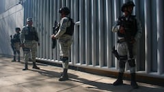 MEXICO CITY, MEXICO â JANUARY 5: Federal forces take security measures outside the Special Prosecutor's Office before the departure of a convoy carrying Ovidio Guzman, the son of renowned drug trafficker Joaquin 'El Chapo' Guzman to Altiplano prison in Mexico City, Mexico on January 5, 2023. (Photo by Silvana Flores/Anadolu Agency via Getty Images)