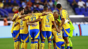 Players of Tigres during the match between Tigres UANL and New York City as part of Round of 16 of the 2024 Leagues Cup at Red Bull Arena Stadium on August 13, 2024 in Harrison, New Jersey, United States.