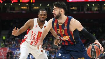 Tornike Shengelia, durante el partido de la Euroliga que ha enfrentado al Estrella Roja y al Kirolbet Baskonia