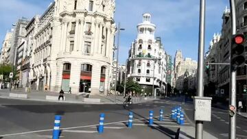 Así luce la Gran Vía de Madrid en el inicio de la desescalada