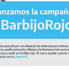 Barbijo rojo para que las víctimas de violencia de género pidan ayuda durante la cuarentena