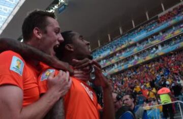 Alegría de Leroy Fer tras marcar el primer gol.