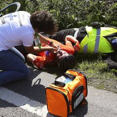 Nigel Ellsay y un operario, heridos de gravedad