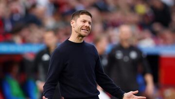 Soccer Football - Bundesliga - Bayer Leverkusen v Holstein Kiel - BayArena, Leverkusen, Germany - October 5, 2024 Bayer Leverkusen coach Xabi Alonso REUTERS/Thilo Schmuelgen DFL REGULATIONS PROHIBIT ANY USE OF PHOTOGRAPHS AS IMAGE SEQUENCES AND/OR QUASI-VIDEO.