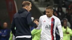 Mbapp&eacute; y Tuchel, durante un partido del PSG.