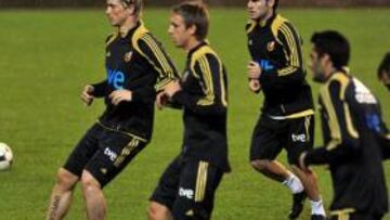 Entrenamiento de la Seleccion en Macedonia