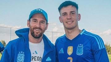 Franco Mastantuono junto a Leo Messi.