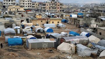 FILE PHOTO: A view shows a tent camp housing survivors of a deadly earthquake which ocurred on February 6, 2023, in the rebel-held town of Jandaris, Syria January 25, 2024. REUTERS/Khalil Ashawi/File Photo