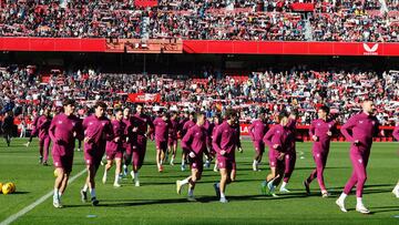 Entrenamiento a puerta abierta del Sevilla.