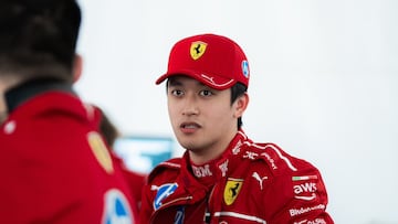 Guanyu Zhou, durante unas pruebas con Ferrari.