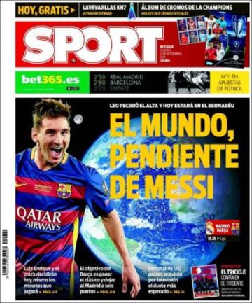 Portadas de la prensa mundial