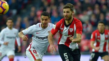 Yeray contra el Sevilla. 