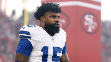 Running back Ezekiel Elliott is out for today’s game against the Falcons, and no, it’s not due to his incredibly underwhelming performance this season.