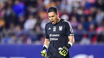Carlos Felipe Rodriguez of Tigres during the 4th round match between Atletico San Luis and Tigres UANL as part of the Torneo Clausura 2024 Liga MX at Alfonso Lastras Stadium on January 24, 2024 in Torneo, San Luis Potosi, Mexico.