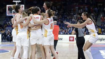 Espa&ntilde;a celebra el pase a la final del Eurobasket