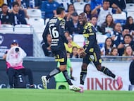 Enner Valencia celebrates his goal 1-3 of Pachuca during the 15th round match between Monterrey and Pachuca as part of the Liga BBVA MX Varonil, Torneo Clausura 2026 at BBVA Bancomer Stadium, on April 18, 2026 in Monterrey, Nuevo Leon, Mexico.