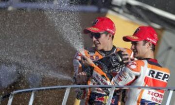 Marc Márquez y Dani Pedrosa, segundo y tercer clasificado.