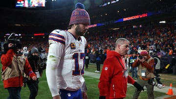 Josh Allen, con rostro desencajado después de otra eliminación de los Bills en Playoffs