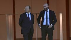 Monchi, junto al presidente del Sevilla Pepe Castro