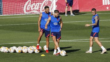 Herrera, en la sesi&oacute;n vespertina del Atl&eacute;tico. 