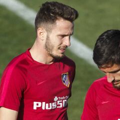 Saúl, novedad en el entrenamiento del Atlético