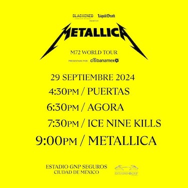 Metallica CDMX 2024: horarios, setlist y cómo llegar al Estadio GNP Seguros hoy 29 de septiembre