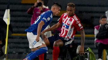 Daniel Ruiz durante el partido entre Millonarios y Junior por Liga BetPlay.