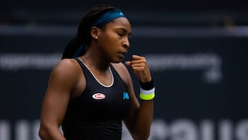 Gauff celebra una victoria en Linz.