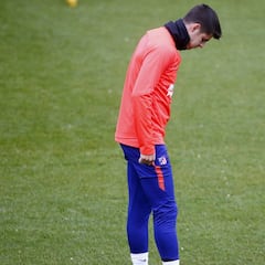 Alarma Morata: se retiró del entrenamiento del Atlético