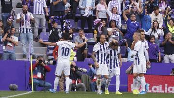  Valladolid. 24/09/2019. Photogenic/Miguel &Atilde;ngel Santos.. F&Atilde;TBOL REAL VALLADOLID - GRANADA.- El Real Valladolid y el Granada Club de F&Atilde;&ordm;tbol se enfrentan en la sexta jornada de la Liga Santander. 
 GOL DEL VALLADOLID, GOL DE PL