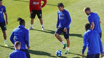 Dani Parejo, hoy, entren&aacute;ndose.