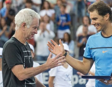 Nadal and John McEnroe in Manacor, Mallorca last week.