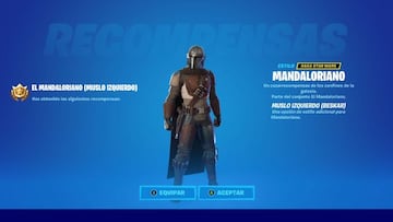 La recompensa por completar esta misi&oacute;n es la pieza del muslo izquierdo beskar para el skin Mandaloriano