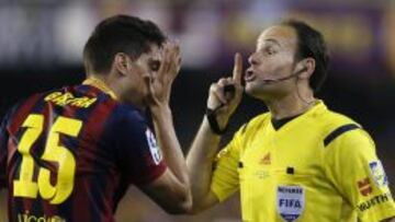 Mateu, durante la final de Copa 2014.