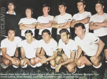 Luego de salir campeón con Universidad de Chile en 1969, al año siguiente ficha en el archirrival de los azules, Colo Colo. Con los albos, logra el título de 1970. En la imagen, en el primero de derecha a izquierda en la fila inferior.