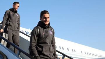 Torres y Koke tras aterrizar en Copenhague.
