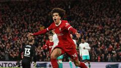 Soccer Football - FA Cup - Fifth Round - Liverpool v Southampton - Anfield, Liverpool, Britain - February 28, 2024 Liverpool's Jayden Danns celebrates scoring their second goal REUTERS/Phil Noble