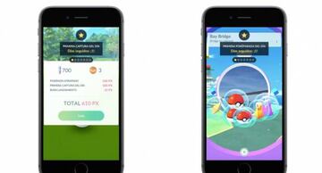 Interfaz de las bonificaciones diarias para la app Pokémon GO