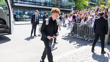 El castillista Jeremy de León (20 años), a su llegada con el Madrid a Múnich.