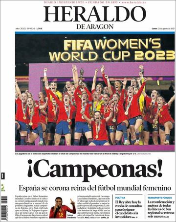 La prensa española, orgullosa de sus campeonas del mundo