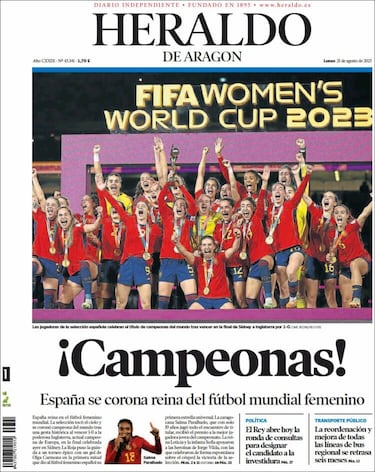 La prensa española, orgullosa de sus campeonas del mundo