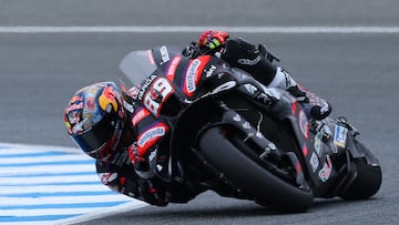 Jorge Martín, en los libres del GP de España, en Jerez.