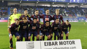 Once inicial del Eibar ante el Betis